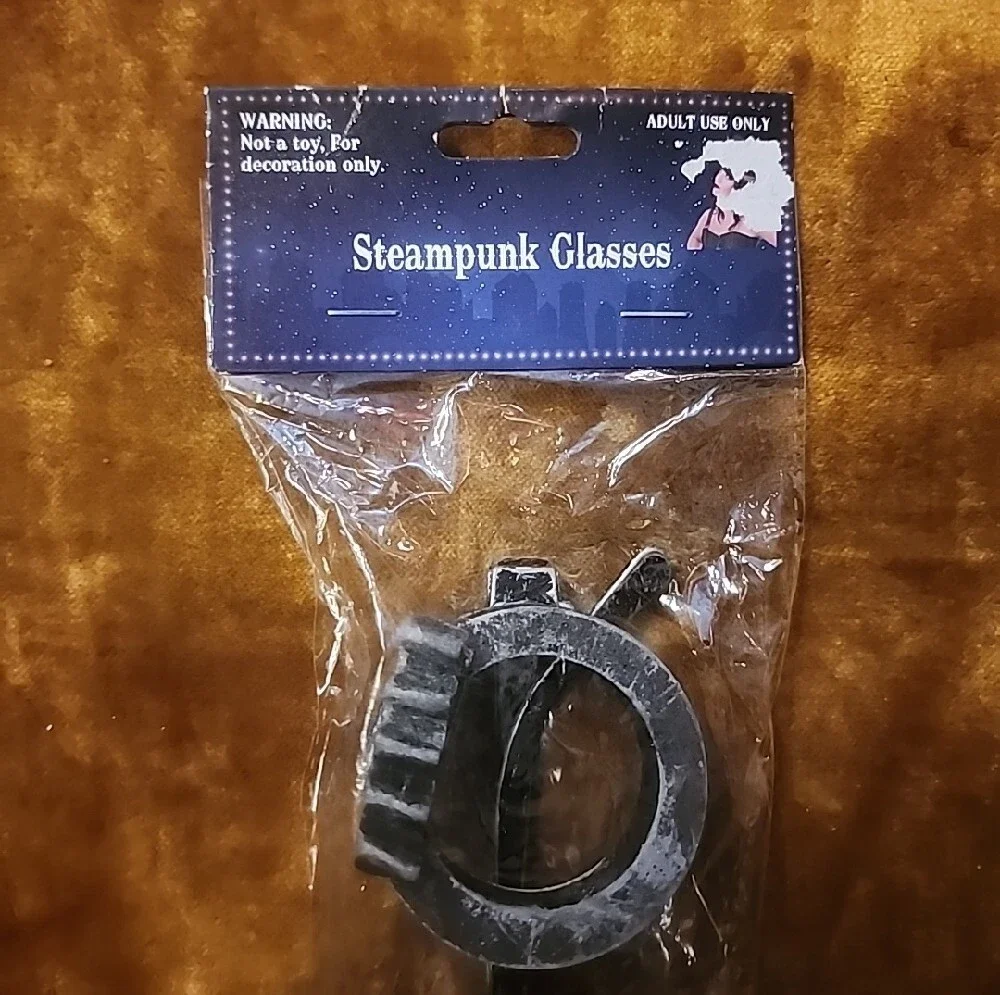 (6pc) Steampunk Circle Party Glasses - Metallic Gray (Set)